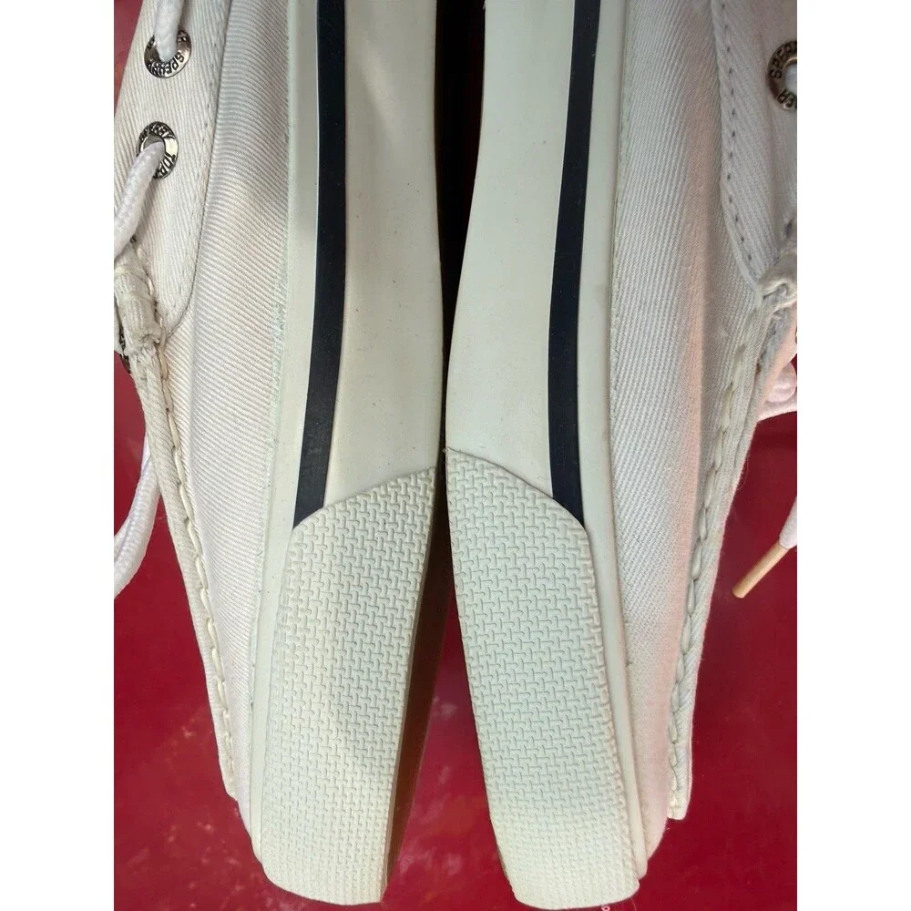 NEW Women Sperry Top-Sider Bahama Clog White Boat Shoes Slides Canvas size 9 M